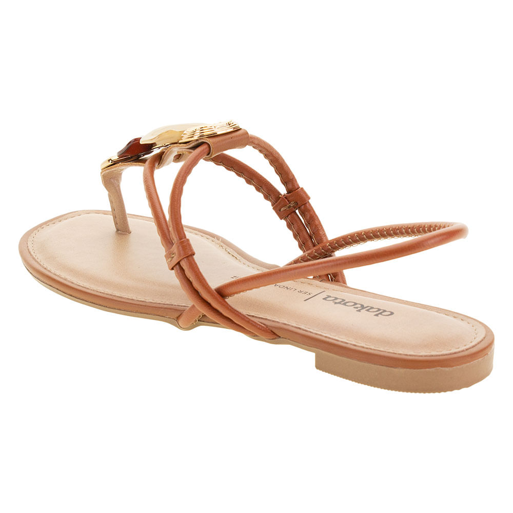 Sandália Feminina Rasteira Dakota - Z8622 CARAMELO - cloviscalcados