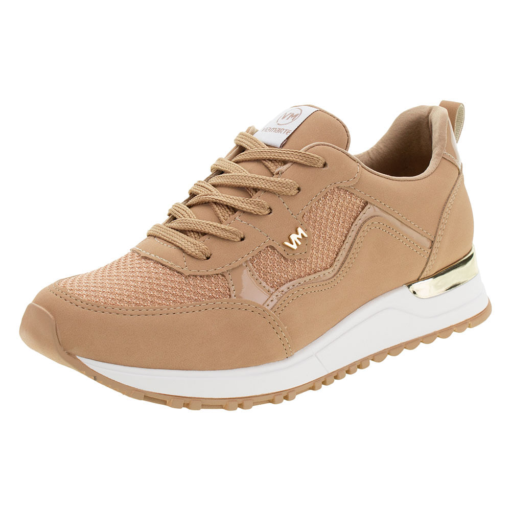 Tênis Feminino Jogging Via Marte 214834 CARAMELO cloviscalcados