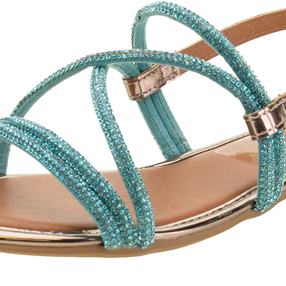 Sandália Feminina Rasteira Mississipi Q1763 AZUL cloviscalcados