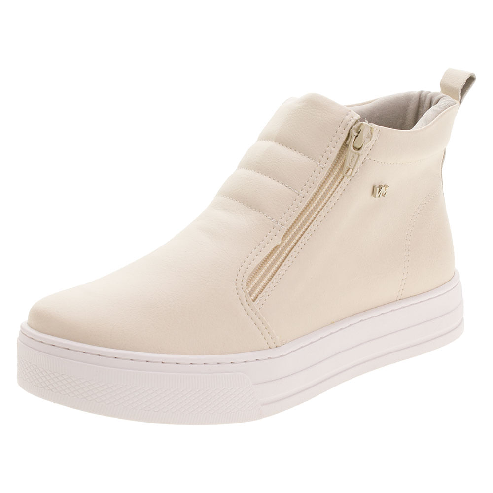 Bota Feminina Cano Baixo Via Marte 2110410 MARFIM cloviscalcados
