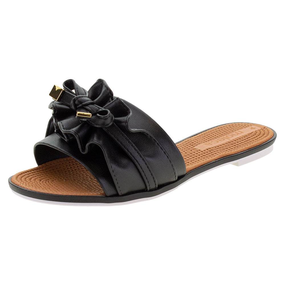 Sandália Feminina Rasteira Moleca - 5297446 PRETO 39