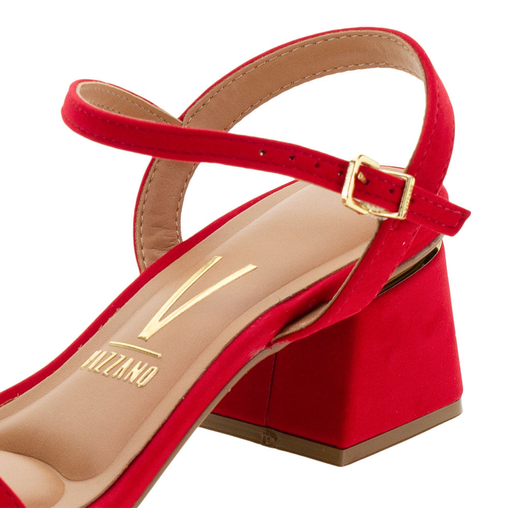 Salto Baixo Sandalia Vermelha Vizzano Scarpin Vermelho Salto Fino