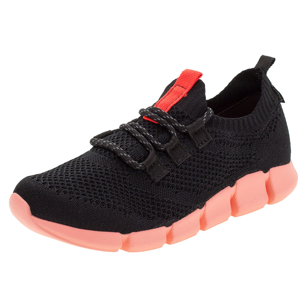 Tênis Feminino Sport Style Kolosh - K8224 PRETO/ROSA - cloviscalcados