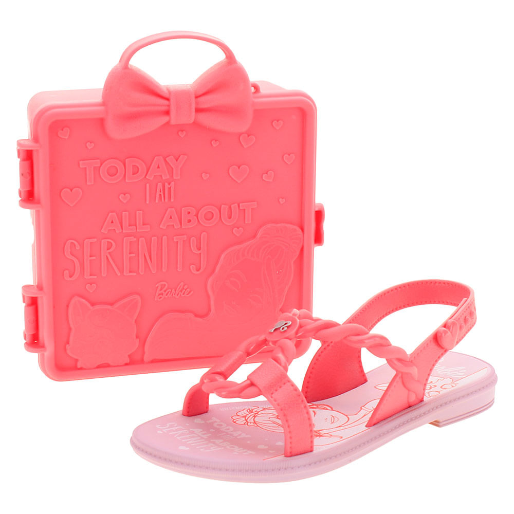 Kit Sandália Maleta Barbie Bem Estar Grendene Kids 22621 ROSA