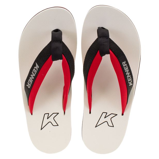 Chinelo Masculino Kinno Kenner - DER-02 BRANCO/VERMELHO 39