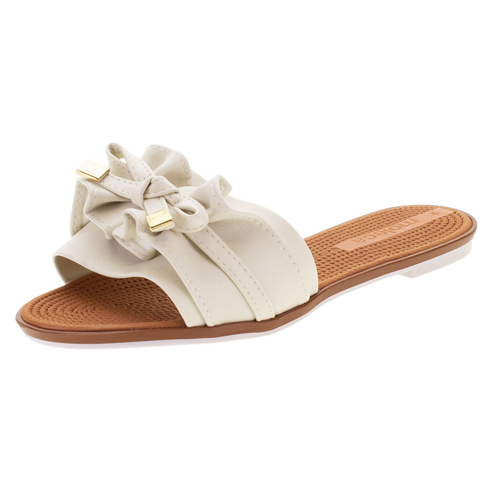 Sandália Feminina Rasteira Moleca - 5297446 MARFIM 39