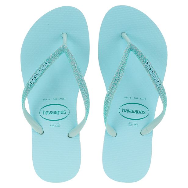 Chinelo Feminino Slim Glitter Neon Havaianas - 4147111 AZUL 33/34