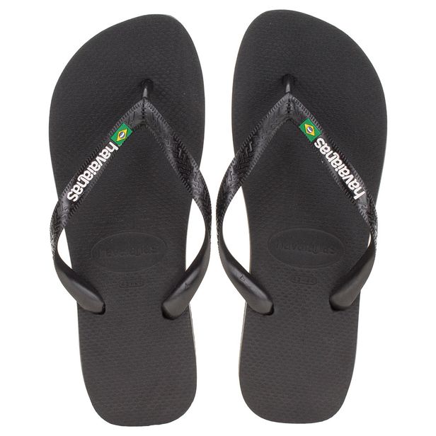 Chinelo Brasil Logo Havaianas - 4110850 PRETO 01 37/38