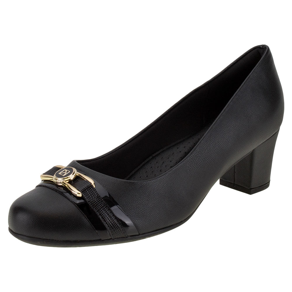 Sapato Feminino Salto Baixo Piccadilly 110129 PRETO cloviscalcados
