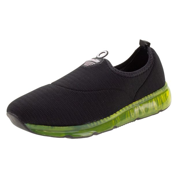 Tênis Feminino Slip On Actvitta - 4215404 PRETO/VERDE 35