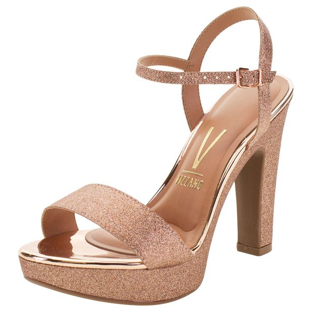 Sandália Feminina Salto Alto Vizzano - 6292200 BRONZE 38