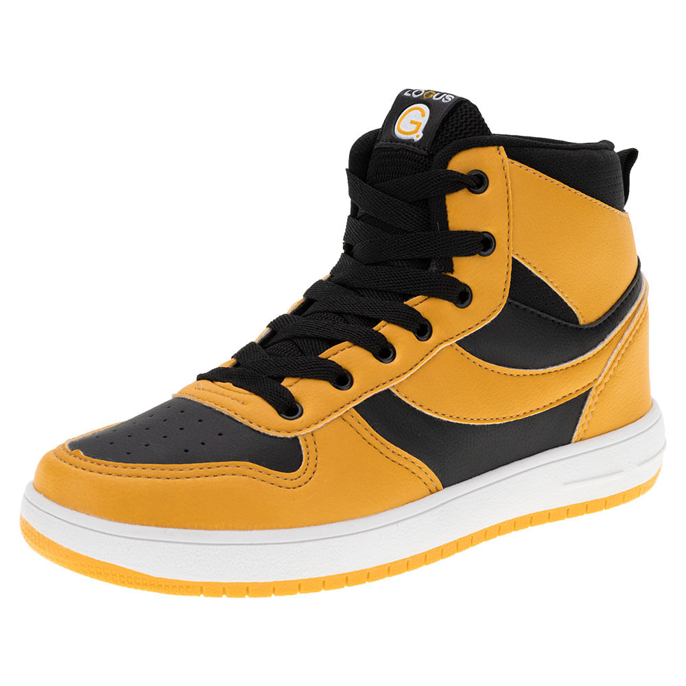 Tênis Masculino Cano Alto Logus 20870 PRETO/AMARELO cloviscalcados
