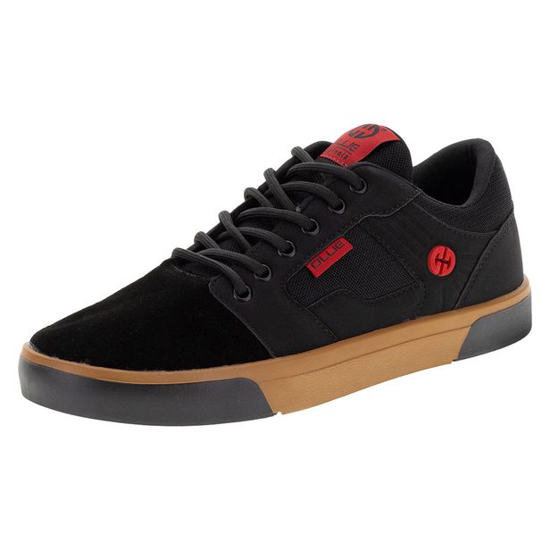 Tênis Masculino Plazza Ollie- 68599 PRETO/VERMELHO 39