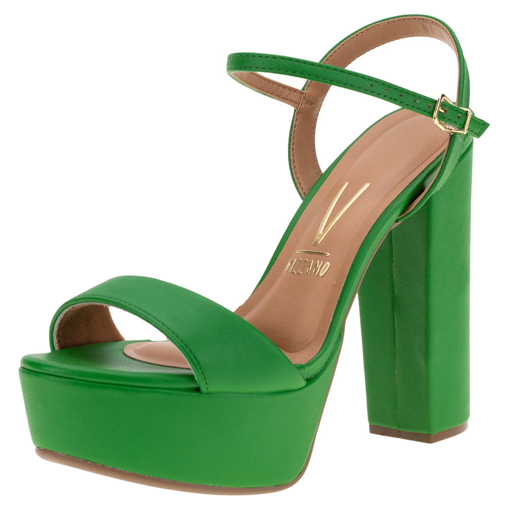 Sandália Feminina Salto Alto Vizzano 6282455 VERDE cloviscalcados
