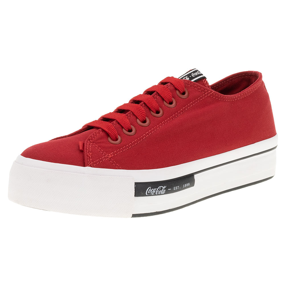 Tênis Coca Cola Tenis Plataforma Vermelho Tênis Casual Coca Cola