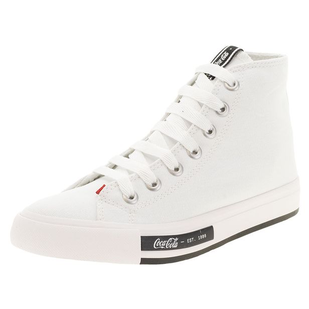 Tênis Feminino Cano Alto Daytona HI Coca-Cola - CC2060 BRANCO 35