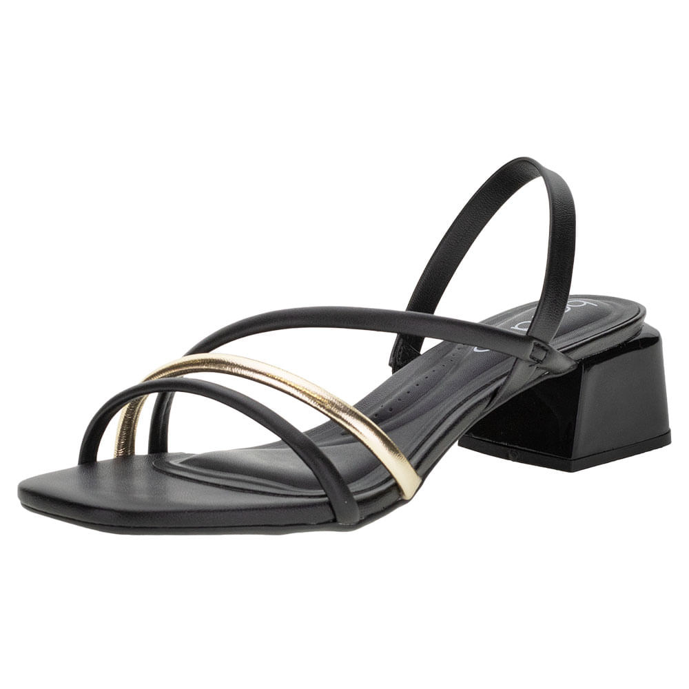 Sandália Feminina Salto Baixo Beira Rio 8423217 PRETO 34