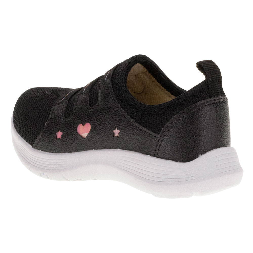 Tênis Infantil Feminino Slip On Lily Kids 19022 PRETO