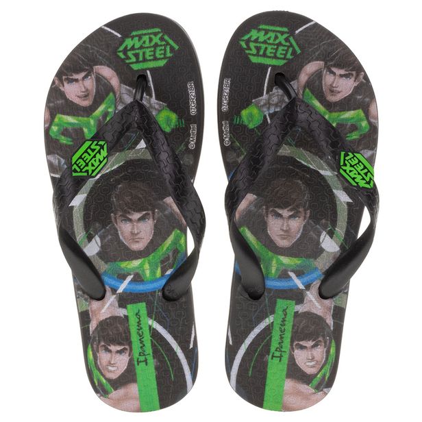 Chinelo Infantil  Polly e Max Steel Ipanema - 26181 PRETO 23/24