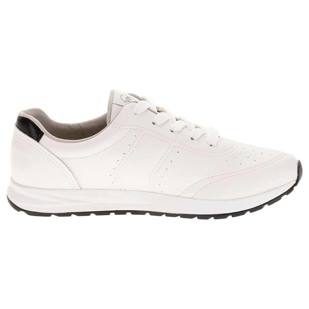 Tênis Feminino Jogging Via Marte 229301 BRANCO/PRETO