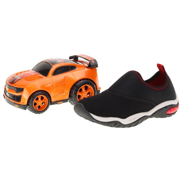 Kit Tênis Infantil Play + Carrinho Kidy - 0070597 PRETO/VERMELHO 27