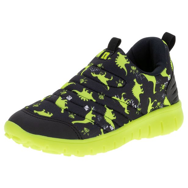 Tênis Infantil Slip On Novopé - 10001262 PRETO/VERDE 32