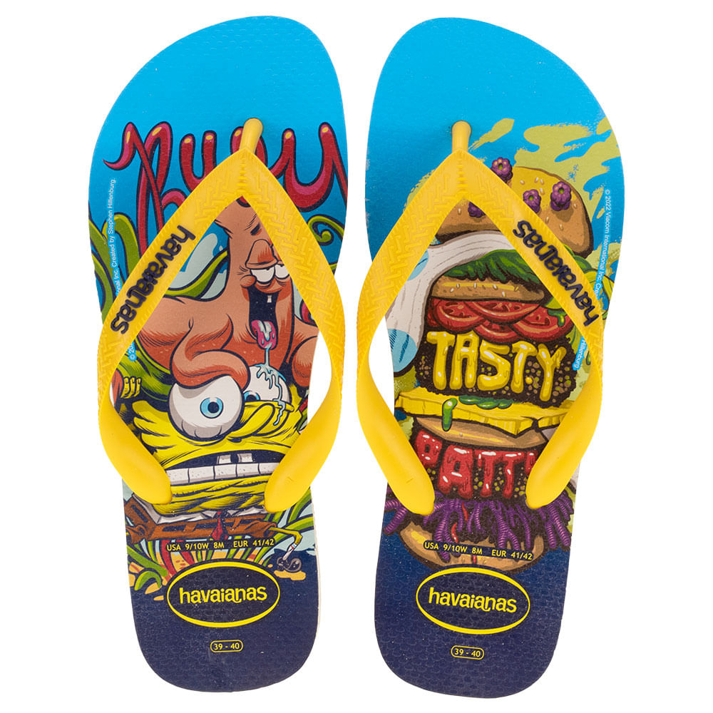 Chinelo Masculino Top Sponge Bob Havaianas 4148298 PRETO/AMARELO