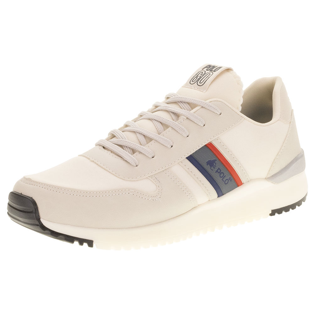Tênis Masculino Polo Go - PG273 MARFIM | Clovis Calçados