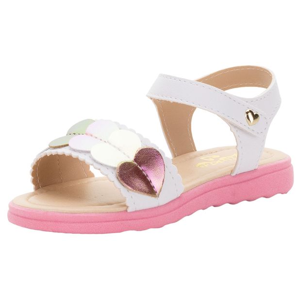 Sandália Infantil Feminina Lily Kids - 10141 BRANCO/ROSA 21