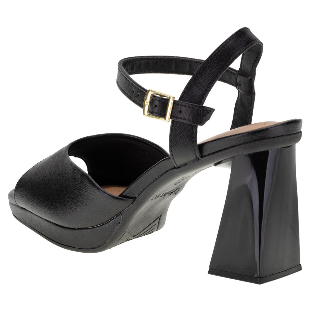 Sandália Feminina Salto Alto Beira Rio 8489105 PRETO