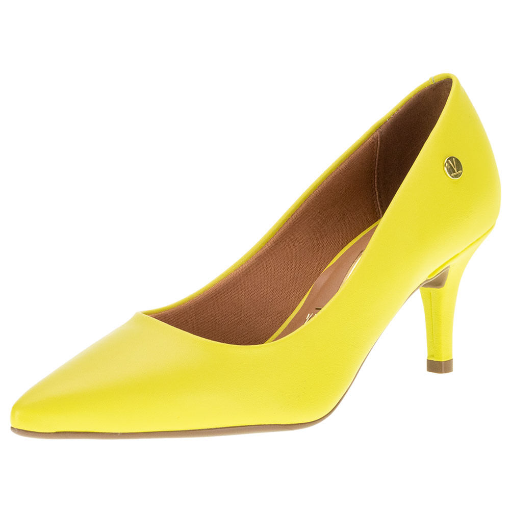 Scarpin Feminino Sapato Amarelo Salto Baixo Sapato Amarelo Salto