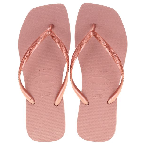 Chinelo Feminino Slim Square Havaianas - 4148301 BRONZE 33/34