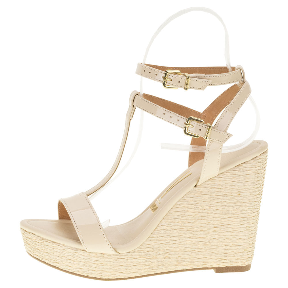 Sandália Feminina Anabela Vizzano - 62832091 NATURAL - Cloviscalcados