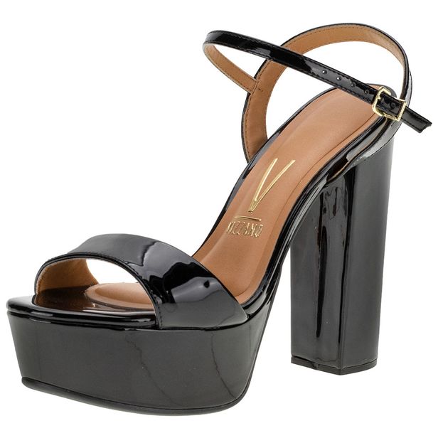 Sandália Feminina Salto Alto Vizzano - 6282455 VERNIZ/PRETO 38