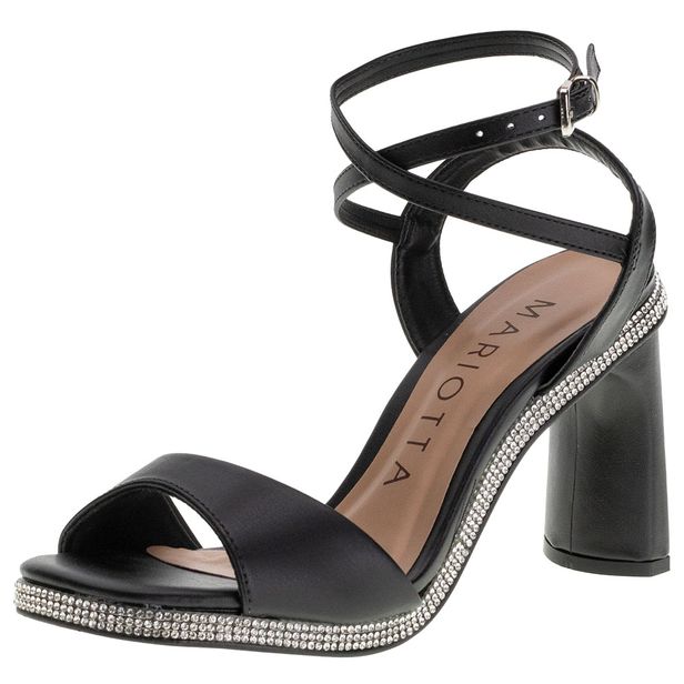 Sandália Feminina Salto Alto Mariotta - 19647 PRETO 38