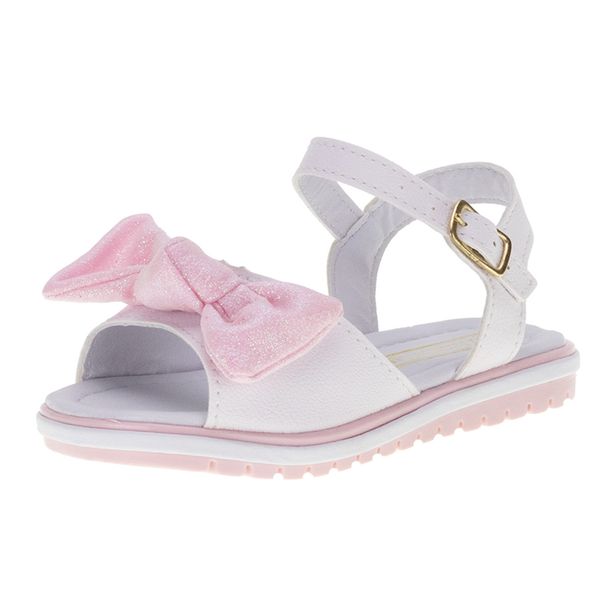 Sandália Infantil Feminina Nathielly - 004211 BRANCO/ROSA 21