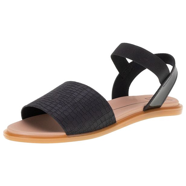 Sandália Feminina Rasteira Moleca - 5450111 PRETO/CROCO 34