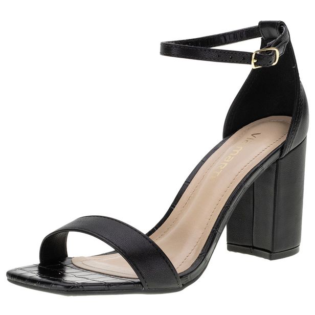Sandália Feminina Salto Alto Via Marte - 2212701 PRETO 39