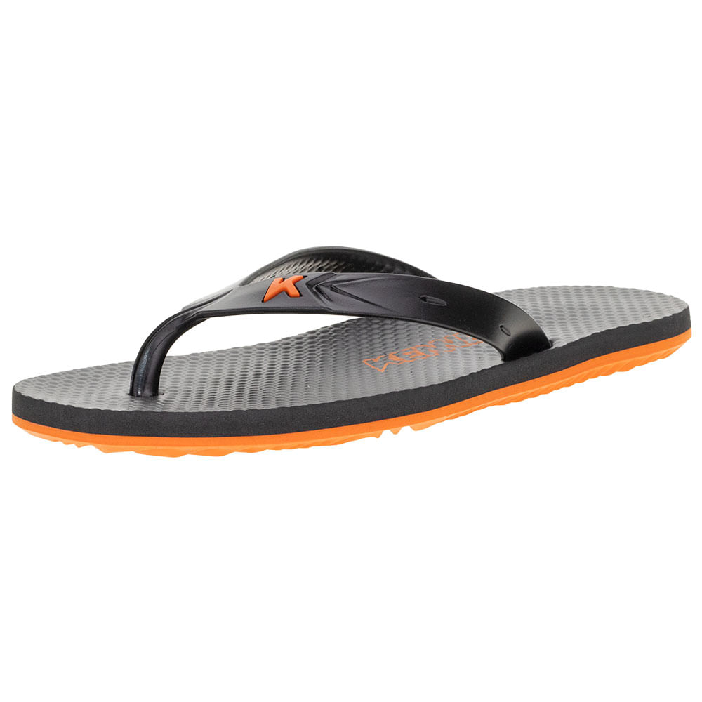 Chinelo Masculino Summer Kenner DGX PRETO/LARANJA cloviscalcados