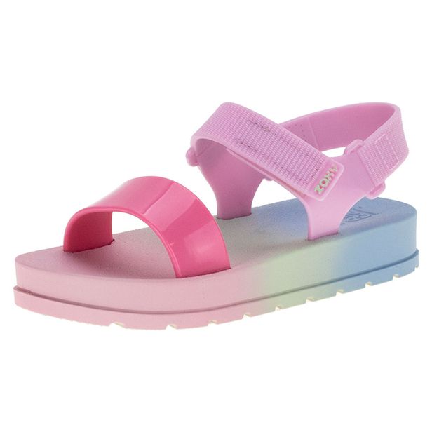 Sandália Infantil Feminina Moderninha Zaxynina - 18501 AZUL/ROSA 21