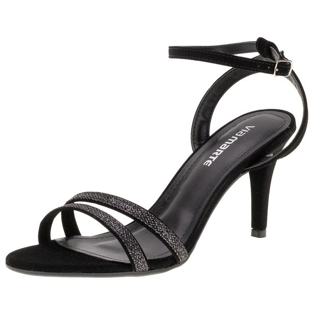 Sandália Feminina Salto Alto Via Marte - 2214303 PRETO/NOBUCK 33