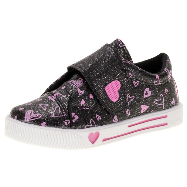 Tênis Infantil Feminino Linda Jú - 15551 PRETO/GLITTER 21