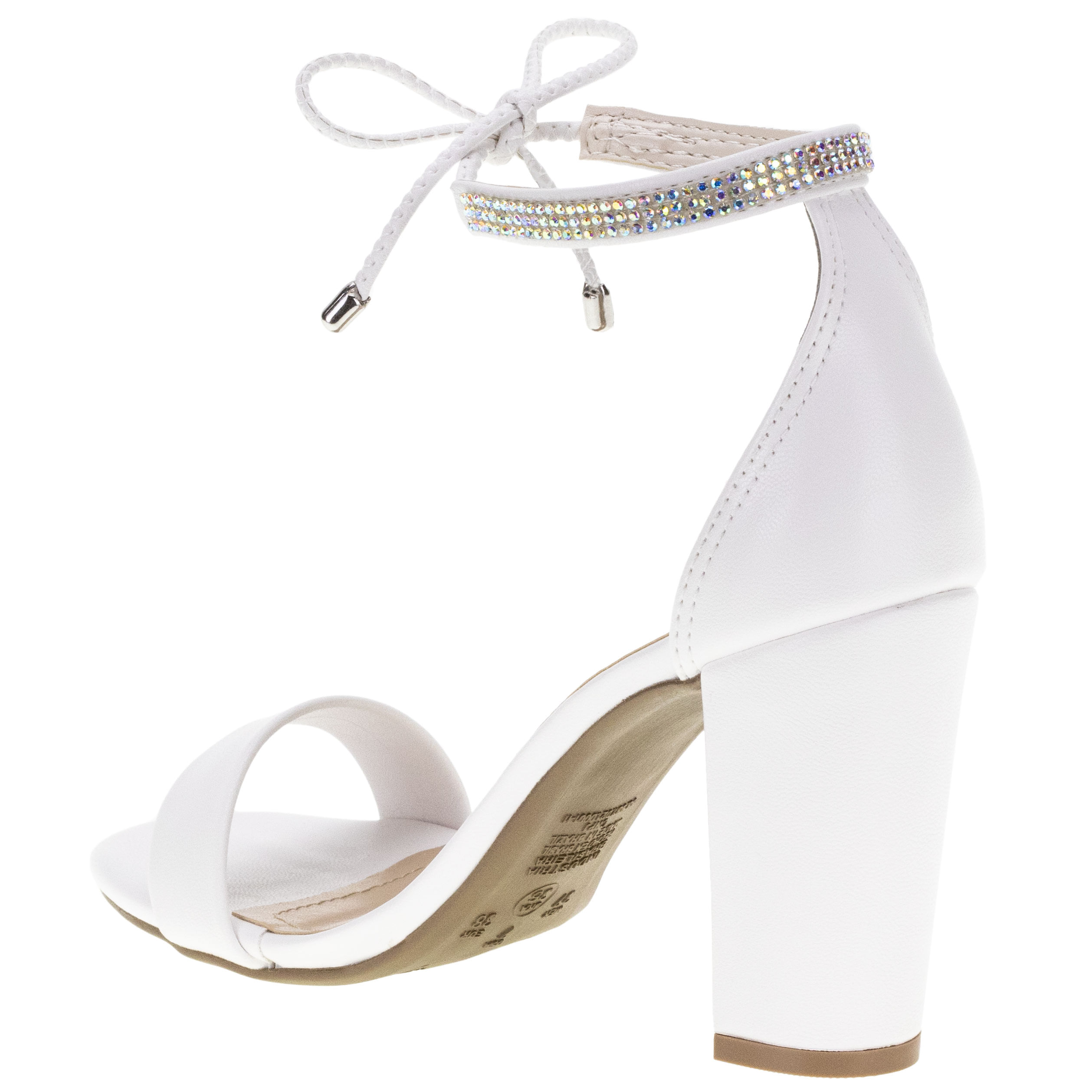 Sandália Feminina Salto Grosso Via Marte 2213907 BRANCO