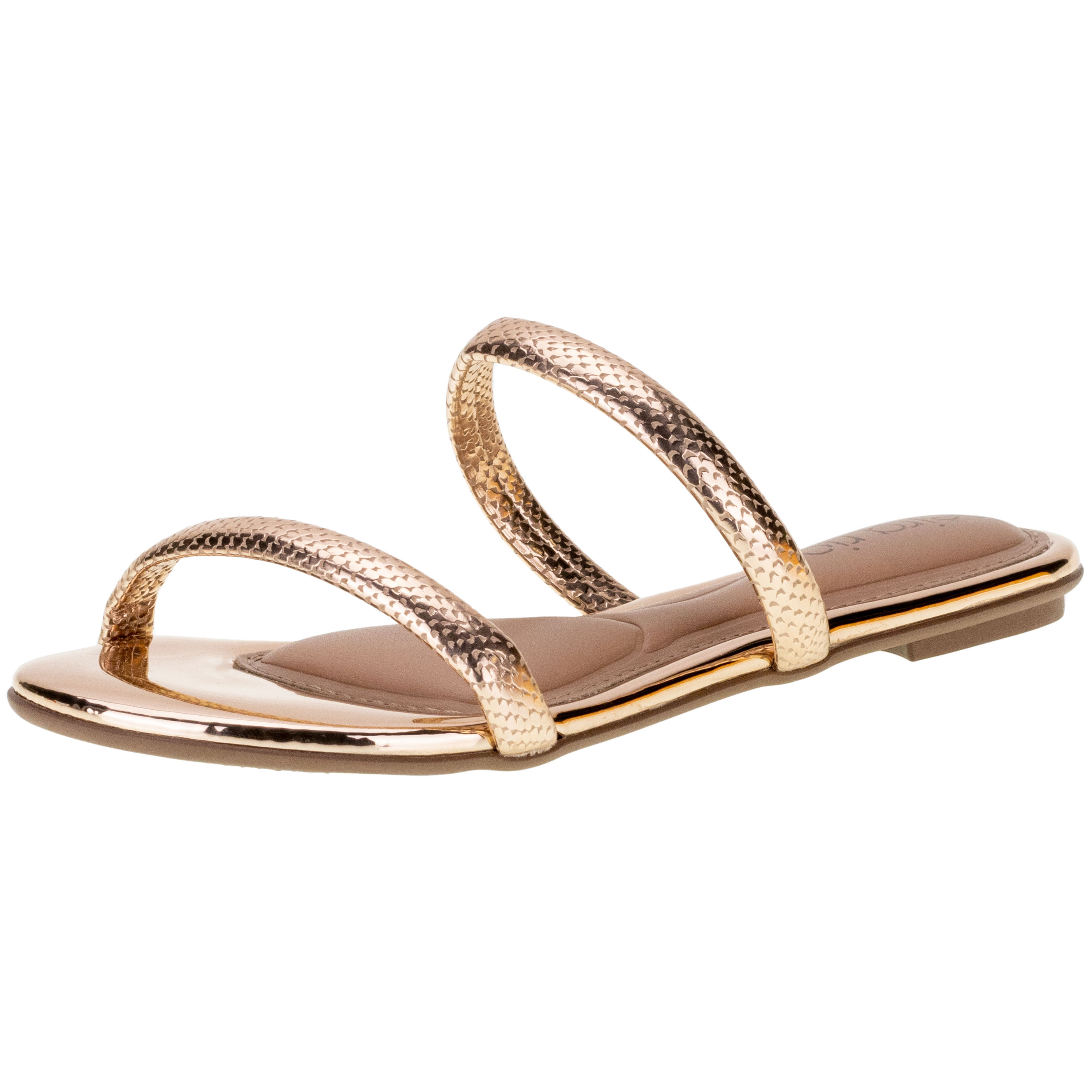 Sandália Feminina Rasteira Beira Rio- 8384649 BRONZE cloviscalcados