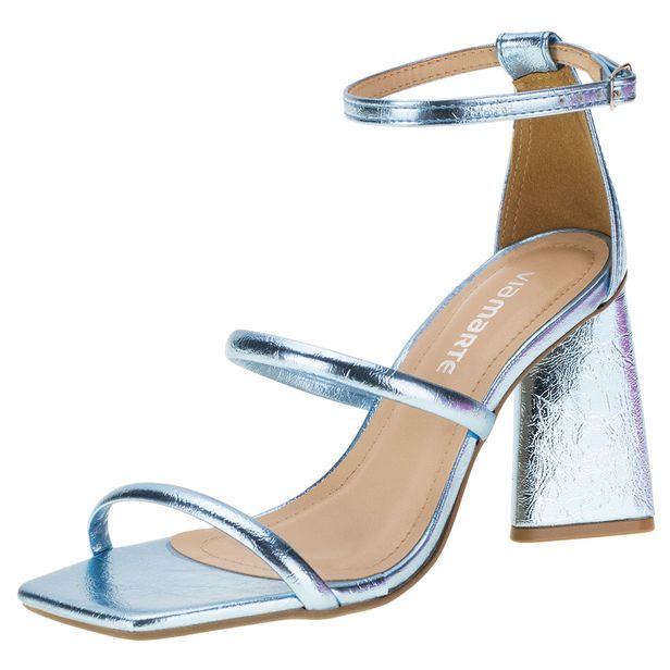 Sandália Feminina Salto Grosso Via Marte - 2217102 AZUL 39