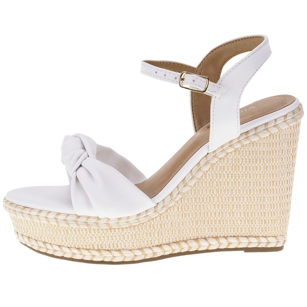 Sandália Feminina Anabela Via Marte 2214502 BRANCO cloviscalcados