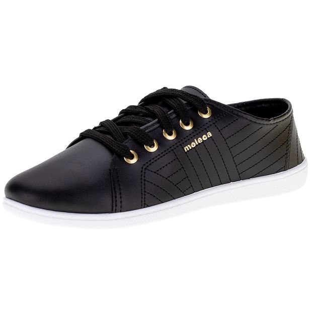 Tênis Feminino Casual Moleca - 5605434 PRETO 34