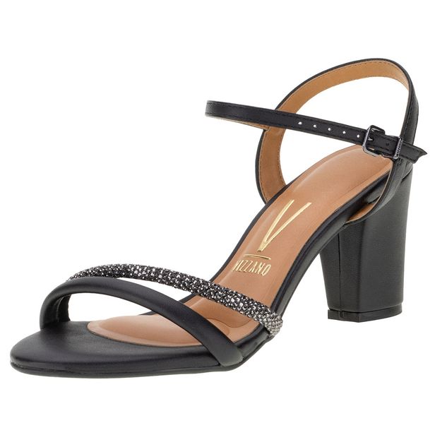 Sandália Feminina Salto Grosso Vizzano - 62621009 PRETO 34