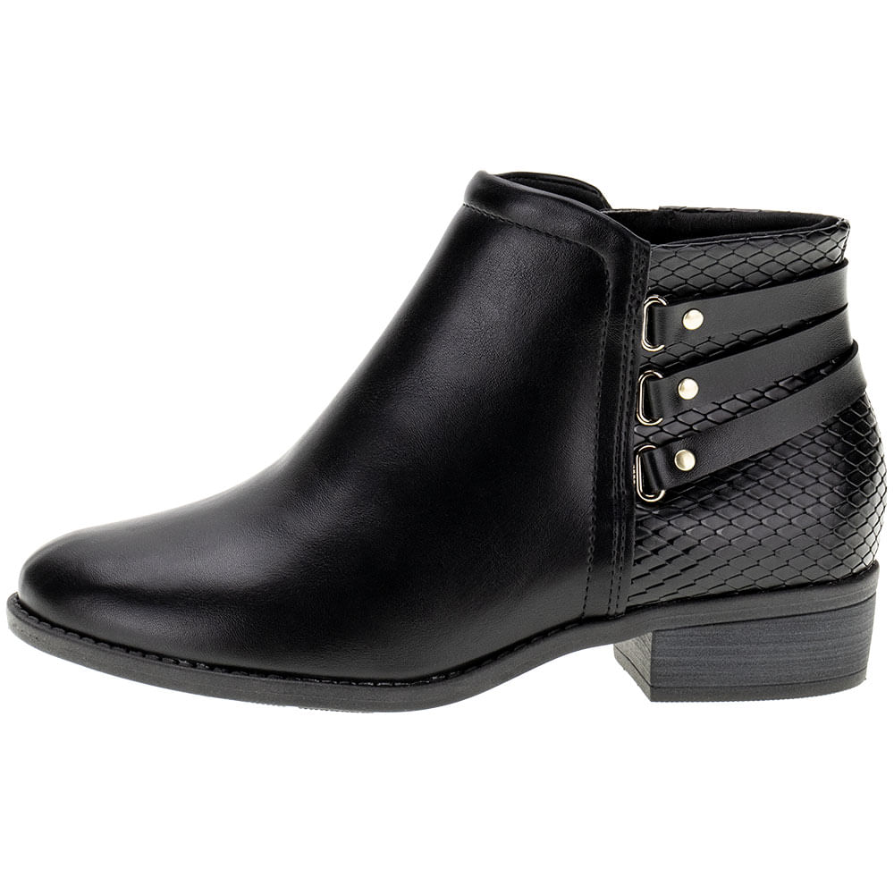 Bota Feminina Cano Baixo Modare 7057218 PRETO cloviscalcados