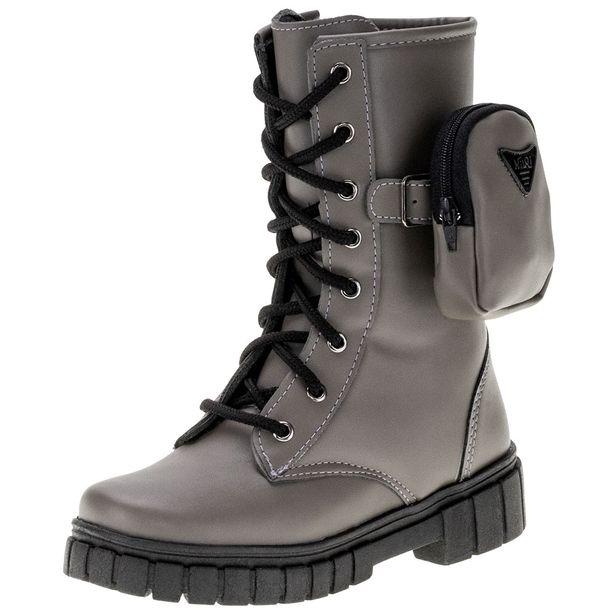 Bota Infantil Coturno Nilqi - 1550 CINZA 28